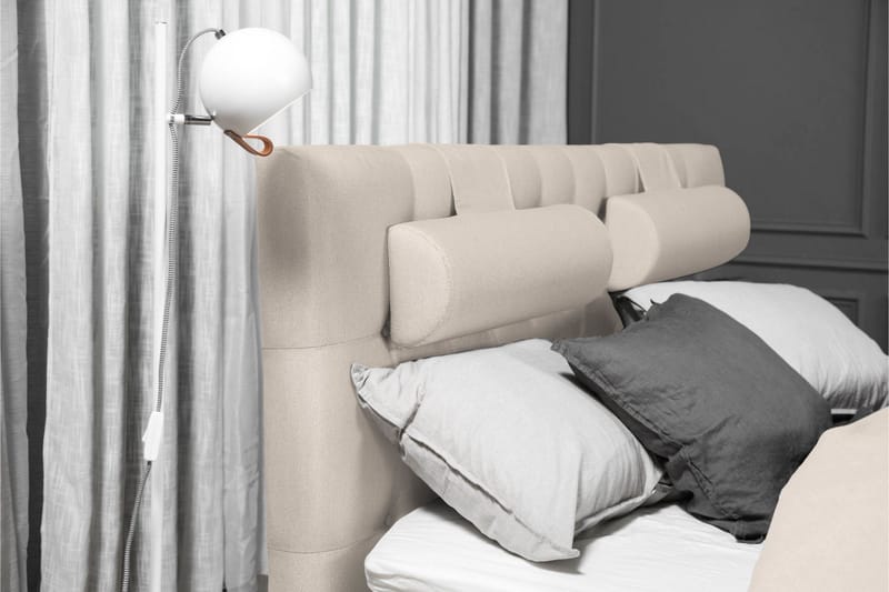 Lucky Komplett Sängpaket 180x200 Skum Diamant Sänggavel - Beige - Möbler - Säng - Kontinentalsäng