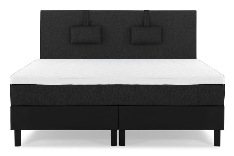 Lucky Komplett Sängpaket 180x200 Skum Slät - Nackkudde Liten Svart/Grå/PU - Möbler - Säng - Kontinentalsäng