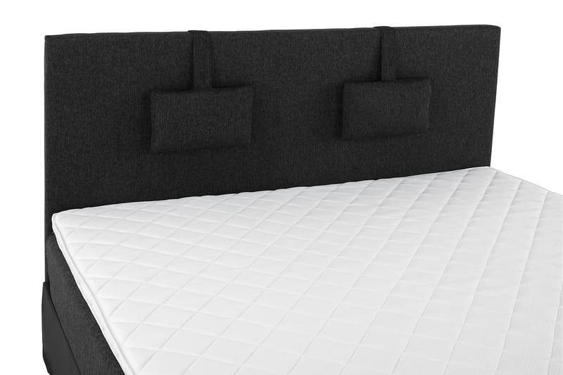 Lucky Komplett Sängpaket 180x200 Skum Slät - Nackkudde Liten Svart/Grå/PU - Möbler - Säng - Kontinentalsäng