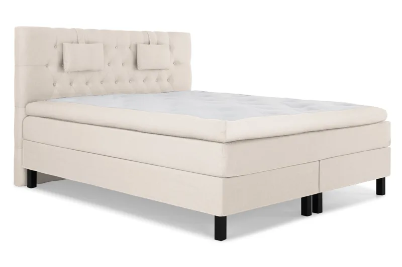 Lucky Komplett Sängpaket 180x200 Polyeter Diamant Sänggavel - Nackkudde Liten Beige - Möbler - Säng - Kontinentalsäng