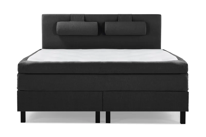 Lucky Komplett Sängpaket 180x200 Polyeter Slät, Nackkudde Stor Svart/Grå