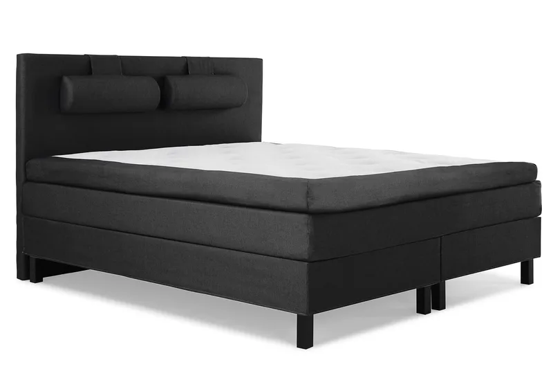 Lucky Komplett Sängpaket 180x200 Polyeter Slät - Nackkudde Stor Svart/Grå - Möbler - Säng - Kontinentalsäng