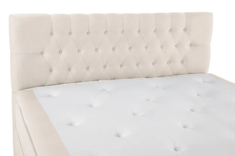 Lucky Komplett Sängpaket 180x200 Polyeter Diamant Sänggavel - Beige - Möbler - Säng - Kontinentalsäng