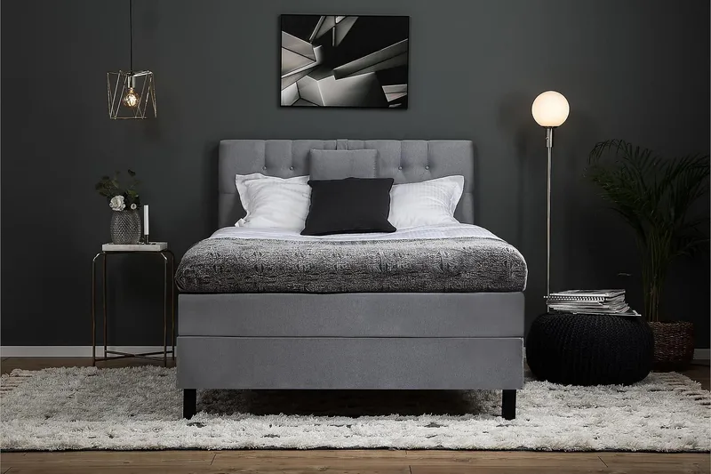 Lucky Kontinentalsäng 120x200Skum - Mellangrå - Möbler - Säng - Enkelsäng