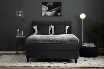 Lucky Kontinentalsäng 140x200Polyeter - Svart/Grå - Möbler - Säng - Kontinentalsäng