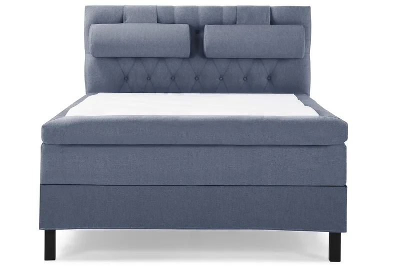 Lucky Sängpaket 140x200 Memory Diamant Sänggavel, Nackkudde Stor Mörkblå