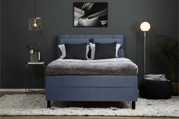 Lucky Sängpaket 140x200 Memory Diamant Sänggavel - Nackkudde Stor Mörkblå - Möbler - Säng - Kontinentalsäng