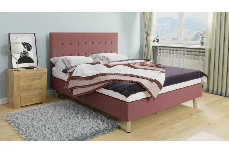Lux Kontinentalsäng 140x204 cm - Rosa - Möbler - Säng - Kontinentalsäng