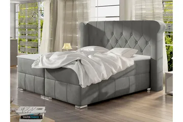 Lyckorna Kontinentalsäng 160x200 cm LED-belysning - Grå - Möbler - Säng - Kontinentalsäng