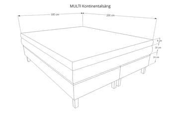 Mei Kontinentalsäng 180x200 cm - Ljusgrå - Möbler - Säng - Kontinentalsäng