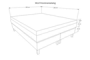 Mei Kontinentalsäng 180x200 cm - Ljusgrå - Möbler - Säng - Kontinentalsäng