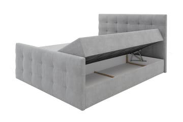 Milano Kontinentalsäng 160x200 cm med Sänggavel - Ljusgrå - Möbler - Säng - Kontinentalsäng