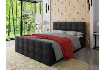 Milano Kontinentalsäng 180x200 cm med Sänggavel - Svart - Möbler - Säng - Kontinentalsäng