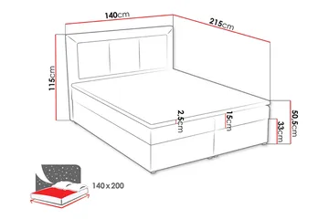 Moden Kontinentalsäng 140x215cm - Beige - Möbler - Säng - Kontinentalsäng