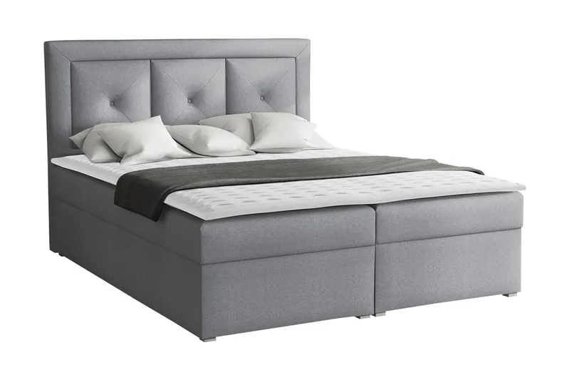 Moden Kontinentalsäng 140x215cm LED-belysning, Grå