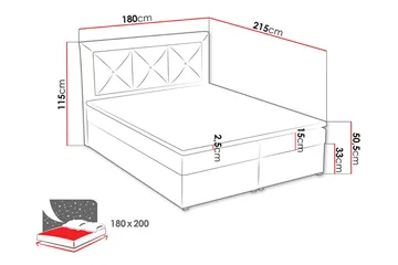 Moden Kontinentalsäng 180x215cm - Beige/Grå - Möbler - Säng - Kontinentalsäng