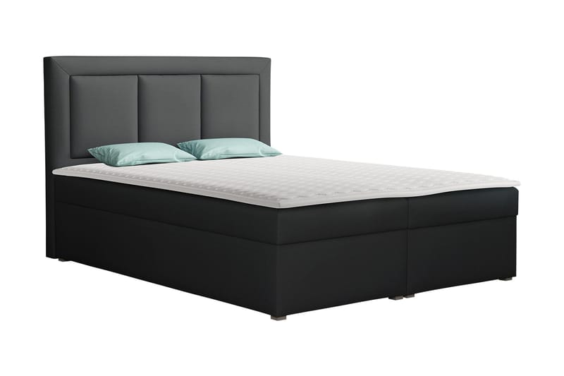 Moden Kontinentalsäng 180x215cm LED-belysning - Svart - Möbler - Säng - Kontinentalsäng