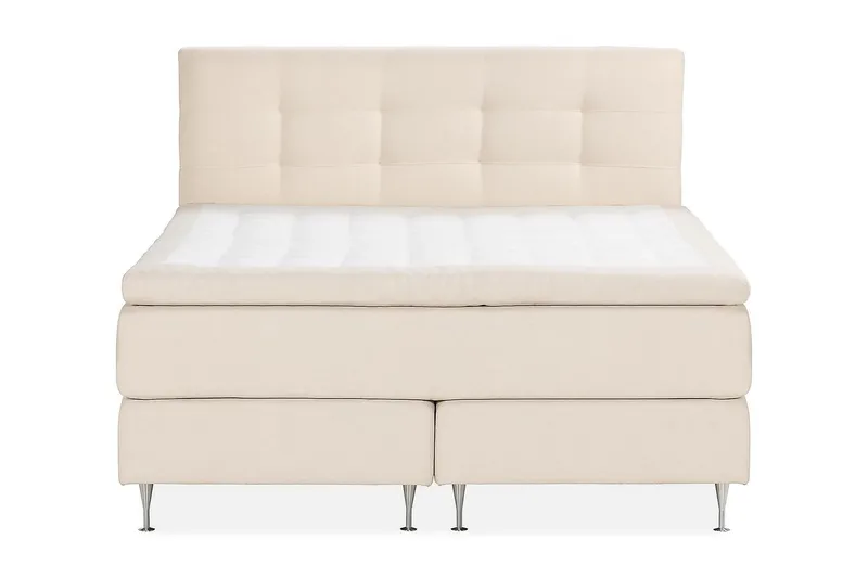Oslo Lyx Lyx Komplett Sängpaket Kontinentalsäng 180x200 cm med Knappad sänggavel, Ljusbeige