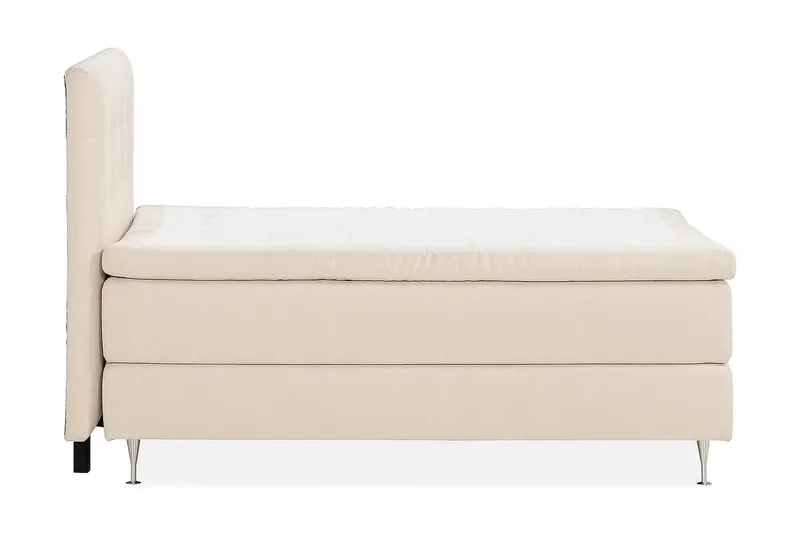 Oslo Lyx Sängpaket Boucle 120x200 Knappad gavel - Ljusbeige - Möbler - Säng - Kontinentalsäng