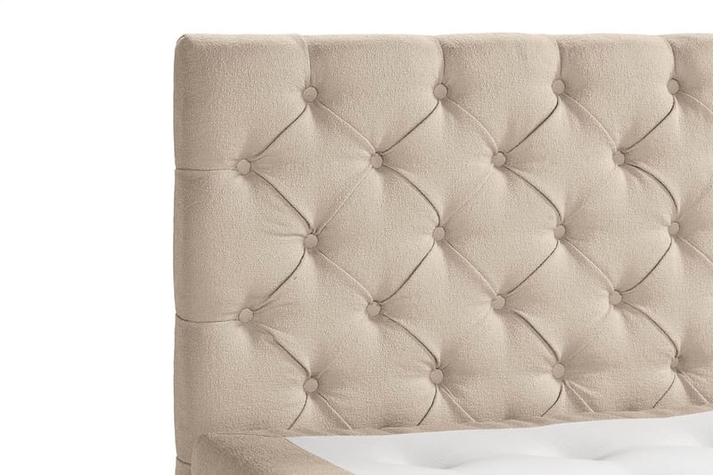Oslo Lyx Sängpaket Boucle 140x200 Djuphäftad gavel - Beige - Möbler - Säng - Kontinentalsäng