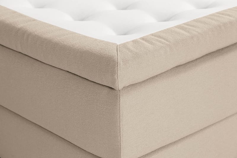 Oslo Lyx Sängpaket Boucle 140x200 Djuphäftad gavel - Beige - Möbler - Säng - Kontinentalsäng