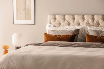 Oslo Lyx Sängpaket Boucle 160x200 Djuphäftad gavel - Ljusbeige - Möbler - Säng - Kontinentalsäng