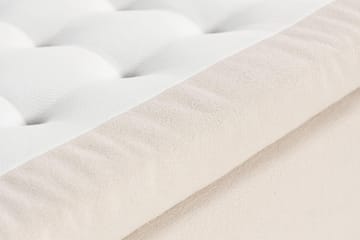 Oslo Lyx Sängpaket Boucle 160x200 Djuphäftad gavel - Ljusbeige - Möbler - Säng - Kontinentalsäng