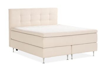 Oslo Lyx Sängpaket Boucle 180x200 Knappad gavel - Beige - Möbler - Säng - Kontinentalsäng