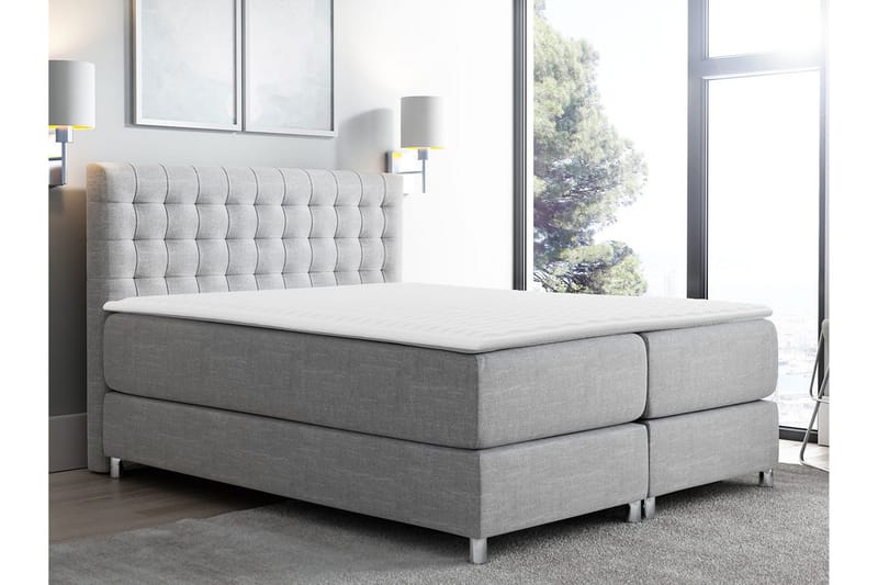 Plevoll Kontinentalsäng 140x200 - Ljusgrå - Möbler - Säng - Kontinentalsäng