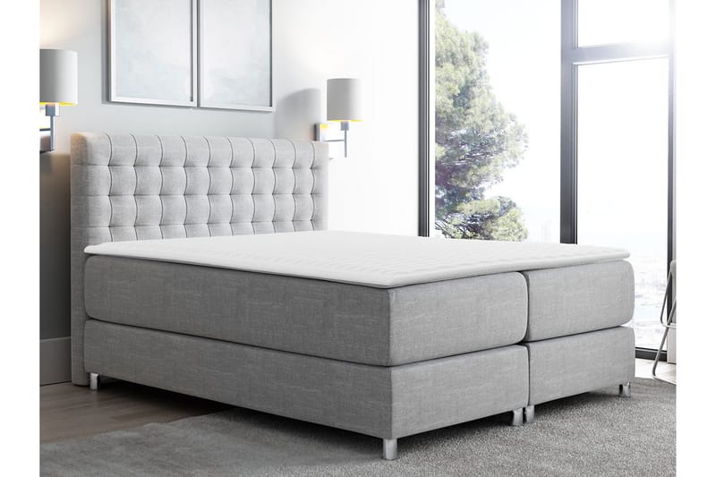 Plevoll Kontinentalsäng 160x200 - Ljusgrå - Möbler - Säng - Kontinentalsäng