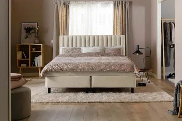 Princess Kontinentalsäng 140x200cm - Beige/Sammet - Möbler - Säng - Kontinentalsäng