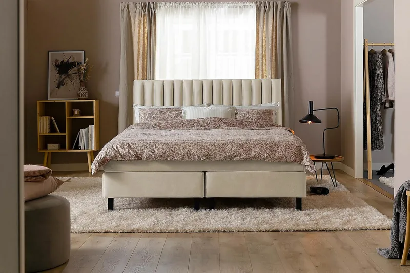 Princess Kontinentalsäng 140x200cm - Beige/Sammet - Möbler - Säng - Kontinentalsäng