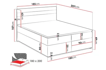Puente Kontinentalsäng 180x200 cm  Vit - Vit - Möbler - Säng - Kontinentalsäng