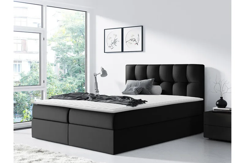 Rico Kontinentalsäng 120x208cm LED-belysning - Svart - Möbler - Säng - Kontinentalsäng