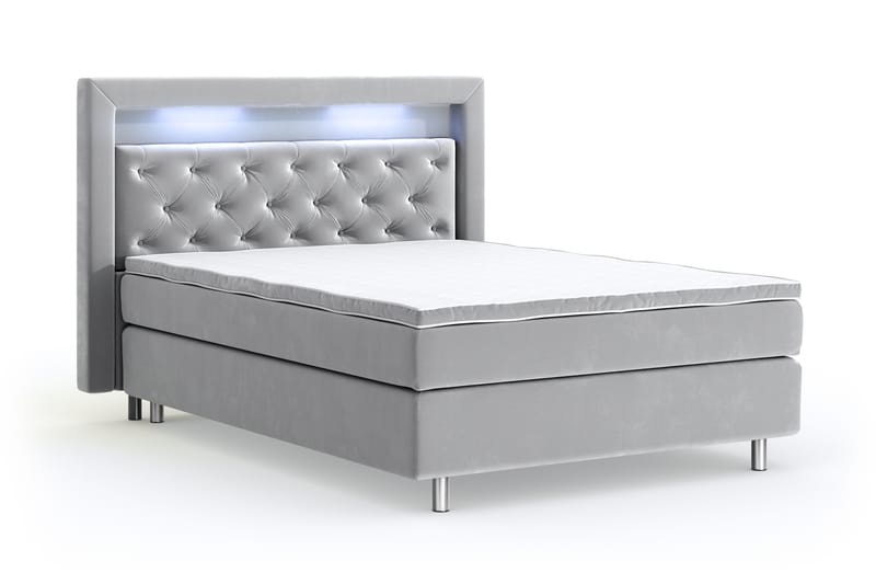 Romance Lyx Velvet Sängpaket 120x200 - Ljusgrå - Möbler - Säng - Kontinentalsäng