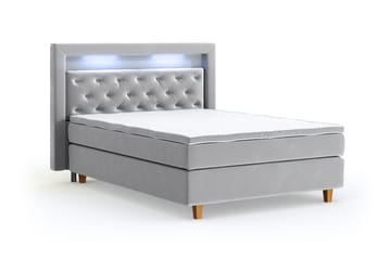Romance Lyx Velvet Sängpaket 120x200 - Ljusgrå - Möbler - Säng - Kontinentalsäng