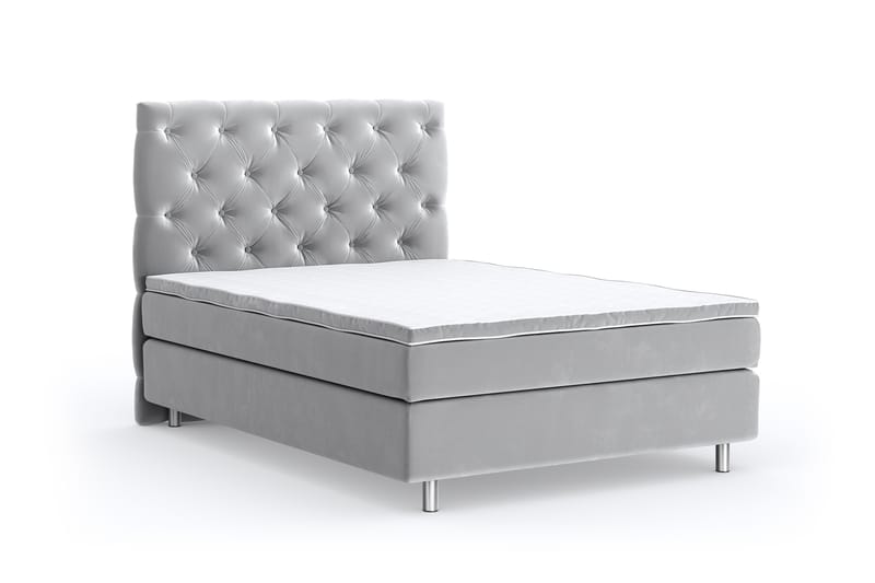 Romance Lyx Velvet Sängpaket 120x200 - Ljusgrå - Möbler - Säng - Kontinentalsäng