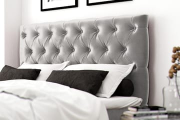 Romance Lyx Velvet Sängpaket 120x200 - Ljusgrå - Möbler - Säng - Kontinentalsäng