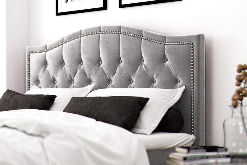 Romance Lyx Velvet Sängpaket 120x200 - Ljusgrå - Möbler - Säng - Kontinentalsäng