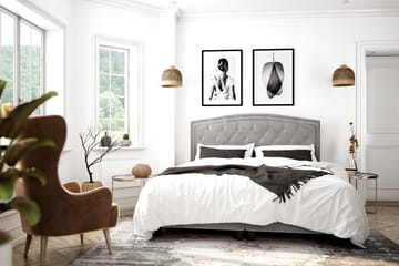 Romance Lyx Velvet Sängpaket 120x200 - Ljusgrå - Möbler - Säng - Kontinentalsäng