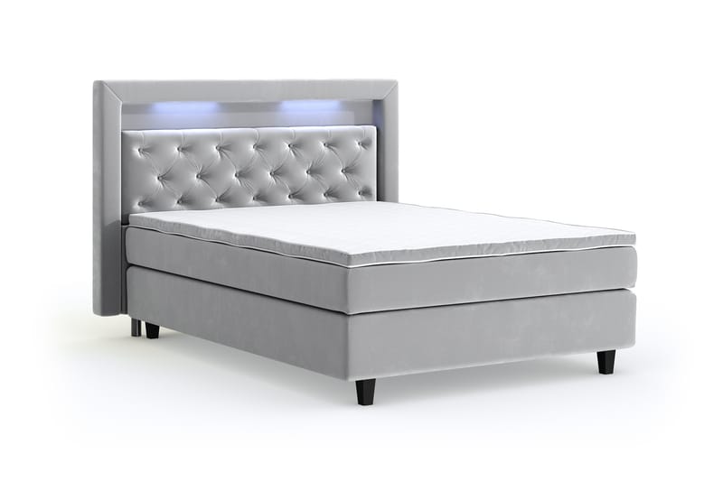 Romance Lyx Velvet Sängpaket 120x200 - Ljusgrå - Möbler - Säng - Kontinentalsäng