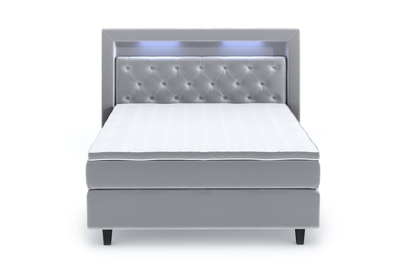 Romance Lyx Velvet Sängpaket 120x200 - Ljusgrå - Möbler - Säng - Kontinentalsäng