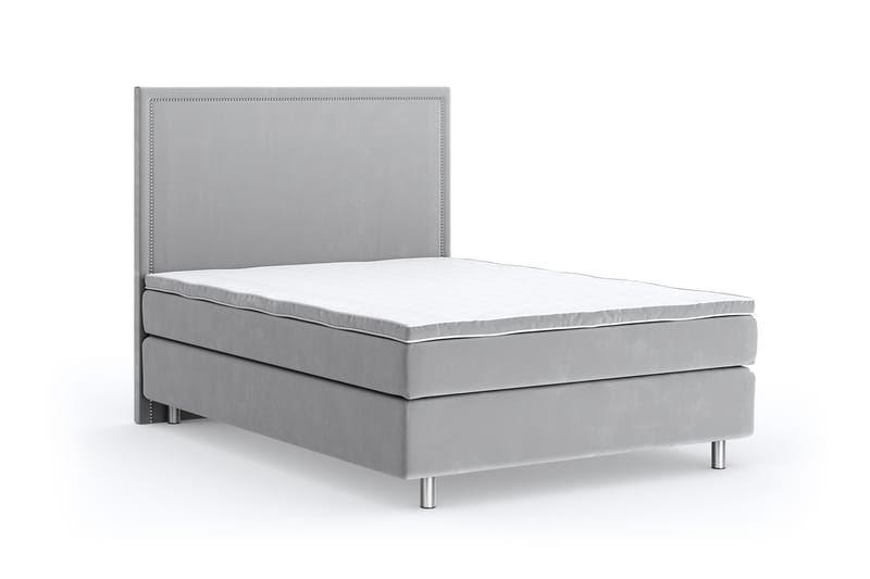 Romance Lyx Velvet Sängpaket 120x200 - Ljusgrå - Möbler - Säng - Kontinentalsäng