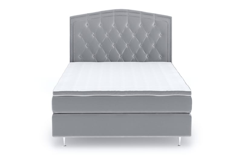 Romance Lyx Velvet Sängpaket 120x200 - Ljusgrå - Möbler - Säng - Kontinentalsäng