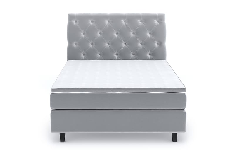 Romance Lyx Velvet Sängpaket 120x200 - Ljusgrå - Möbler - Säng - Kontinentalsäng