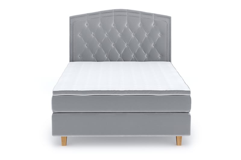 Romance Lyx Velvet Sängpaket 120x200 - Ljusgrå - Möbler - Säng - Kontinentalsäng