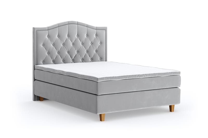 Romance Lyx Velvet Sängpaket 120x200 - Ljusgrå - Möbler - Säng - Kontinentalsäng