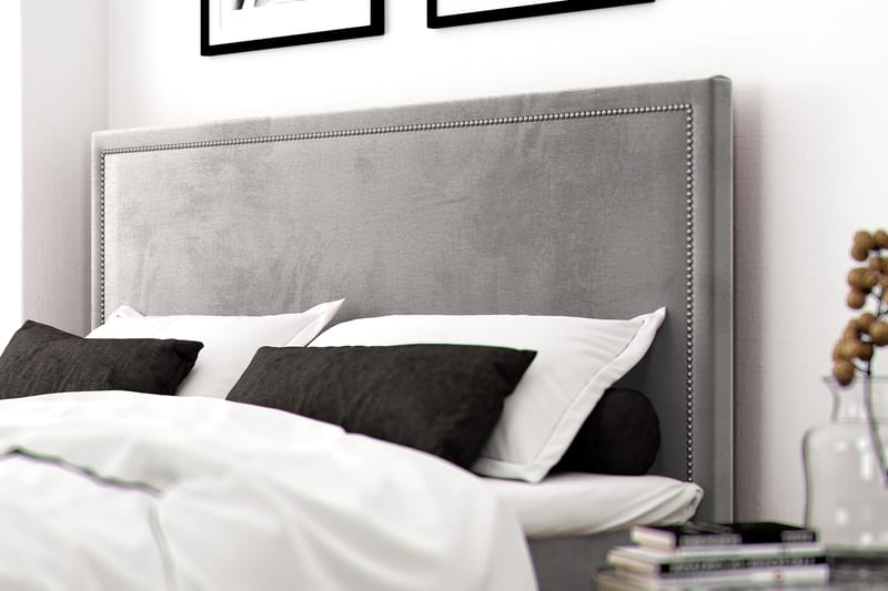 Romance Lyx Velvet Sängpaket 120x200 - Ljusgrå - Möbler - Säng - Kontinentalsäng