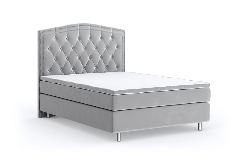 Romance Lyx Velvet Sängpaket 120x200 - Ljusgrå - Möbler - Säng - Kontinentalsäng