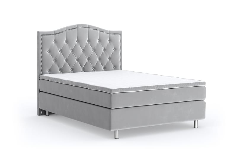 Romance Lyx Velvet Sängpaket 120x200 - Ljusgrå - Möbler - Säng - Kontinentalsäng